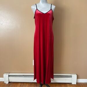 Valerie Stevens Scarlet Velvet Slip Dress size large